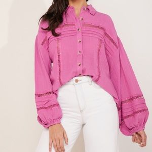 Free People Summer Stars Button-Up Top Electra